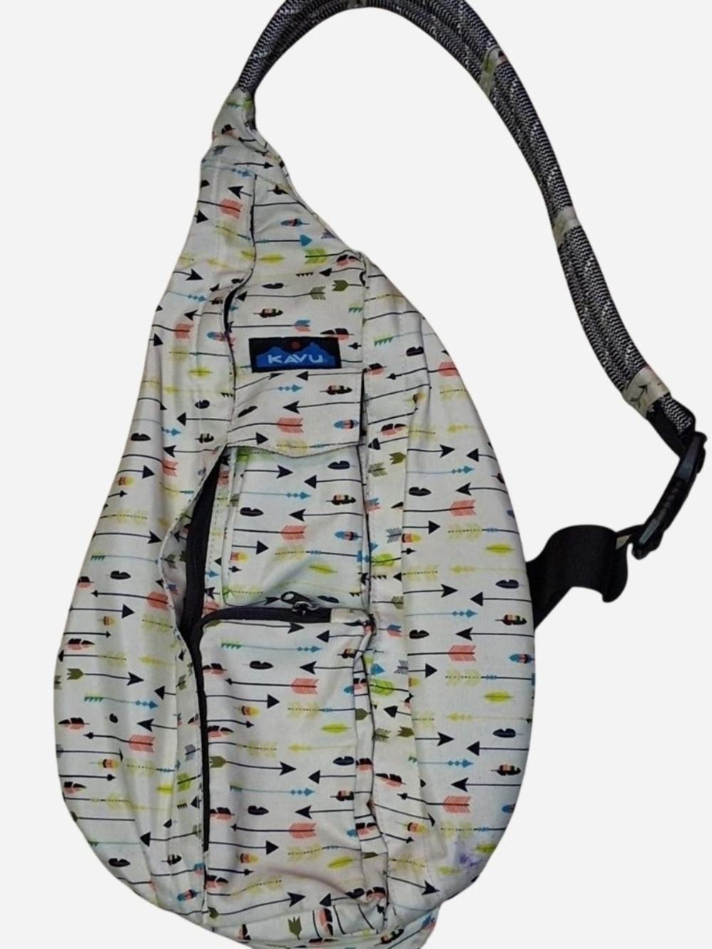 Kavu White Arrow Print Sling Bag